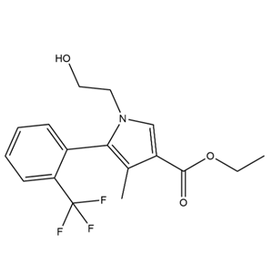 1H-Pyrrole-3-carboxylic acid, 1-(2-hydroxyethyl)-4-methyl-5-[2-(trifluoromethyl)phenyl]-, ethyl ester, (5S)-