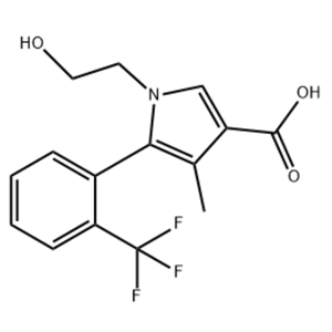 1-(2-羥乙基)-4-甲基-5-(2-(三氟甲基)苯基)-1H-吡咯-3-羧酸,1-(2-hydroxyethyl)-4-methyl-5-(2-(trifluoromethyl)phenyl)-1H-pyrrole-3-carboxylic acid