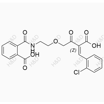 氨氯地平雜質(zhì)23,(Z)-2-((2-((3-carboxy-4-(2-chlorophenyl)-2-oxobut-3-en-1-yl)oxy)ethyl)carbamoyl)benzoic acid