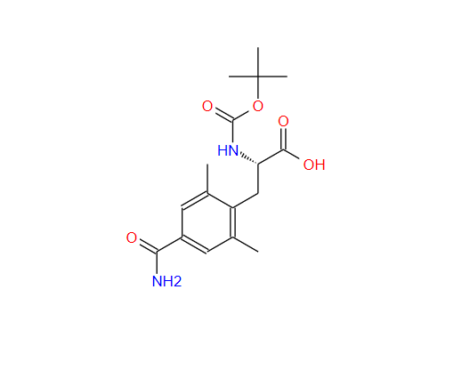 4-(氨基羰基)-N-[(1,1-二甲基乙氧基)羰基]-2,6-二甲基-L-苯丙氨酸,(S)-2-(tert-butoxycarbonylamino)-3-(4-carbamoyl-2,6-dimethylphenyl)propanoic acid