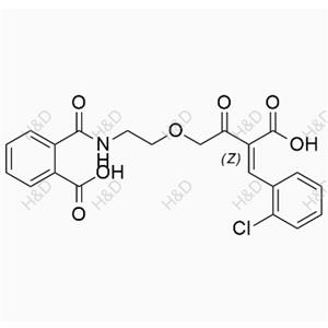 氨氯地平雜質(zhì)23,(Z)-2-((2-((3-carboxy-4-(2-chlorophenyl)-2-oxobut-3-en-1-yl)oxy)ethyl)carbamoyl)benzoic acid