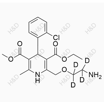 氨氯地平雜質33,3-Ethyl 5-methyl 2-((2-aminoethoxy-1,1,2,2-d4)methyl)-4-(2-chlorophenyl)-6-methyl-1,4-dihydropyridine-3,5-dicarboxylate