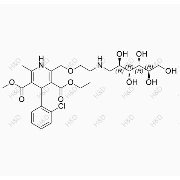 氨氯地平雜質(zhì)35,3-ethyl 5-methyl 4-(2-chlorophenyl)-6-methyl-2-((2-(((2R,3R,4R,5R)-2,3,4,5,6-pentahydroxyhexyl)amino)ethoxy)methyl)-1,4-dihydropyridine-3,5-dicarboxylate