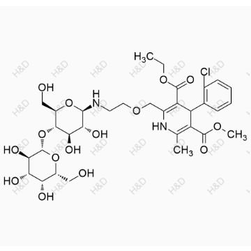 氨氯地平加糖雜質(zhì),3-ethyl 5-methyl 4-(2-chlorophenyl)-2-((2-(((2R,3R,4R,5S,6R)-3,4-dihydroxy-6-(hydroxymethyl)-5-(((2S,3R,4S,5R,6R)-3,4,5-trihydroxy-6-(hydroxymethyl)tetrahydro-2H-pyran-2-yl)oxy)tetrahydro-2H-pyran-2-yl)amino)ethoxy)methyl)-6-methyl-1,4-dihydropyridine-3,5-dicarboxylate