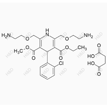 氨氯地平EP雜質C,3-ethyl 5-methyl 2,6-bis((2-aminoethoxy)methyl)-4-(2-chlorophenyl)-1,4-dihydropyridine-3,5-dicarboxylate succinate