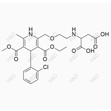 氨氯地平比索洛爾加成雜質1,2-((2-((4-(2-chlorophenyl)-3-(ethoxycarbonyl)-5-(methoxycarbonyl)-6-methyl-1,4-dihydropyridin-2-yl)methoxy)ethyl)amino)succinic acid