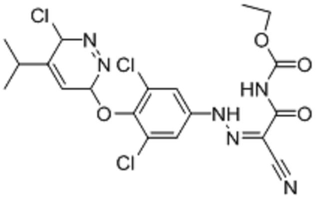 乙基(Z)-(2-氰基 -2-(2-(3,5-二氯 -4-(6-氯 -5-異丙基 -3,6-二氫噠嗪 -3-氧基)苯基)亞肼)乙酰氨基甲酸酯,ethyl (Z)-(2-cyano-2-(2-(3,5-dichloro-4-((6-chloro-5-isopropyl-3,6-dihydropyridazin-3-yl)oxy)phenyl)hydrazineylidene)acetyl)carbamate