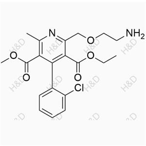 氨氯地平EP雜質(zhì)D,3-ethyl 5-methyl 2-((2-aminoethoxy)methyl)-4-(2-chlorophenyl)-6-methylpyridine-3,5-dicarboxylate