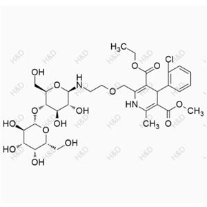 氨氯地平加糖雜質(zhì),3-ethyl 5-methyl 4-(2-chlorophenyl)-2-((2-(((2R,3R,4R,5S,6R)-3,4-dihydroxy-6-(hydroxymethyl)-5-(((2S,3R,4S,5R,6R)-3,4,5-trihydroxy-6-(hydroxymethyl)tetrahydro-2H-pyran-2-yl)oxy)tetrahydro-2H-pyran-2-yl)amino)ethoxy)methyl)-6-methyl-1,4-dihydropyridine-3,5-dicarboxylate