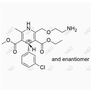 氨氯地平雜質(zhì)48,(RS)-3-ethyl 5-methyl 2-((2-aminoethoxy)methyl)-4-(3-chlorophenyl)-6-methyl-1,4-dihydropyridine-3,5-dicarboxylate