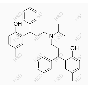 托特羅定二聚體,2,2'-((isopropylazanediyl)bis(1-phenylpropane-3,1-diyl))bis(4-methylphenol)