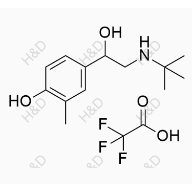 沙丁胺醇EP雜質(zhì)C三氟乙酸鹽,4-(2-(tert-butylamino)-1-hydroxyethyl)-2-methylphenol 2,2,2-trifluoroacetate