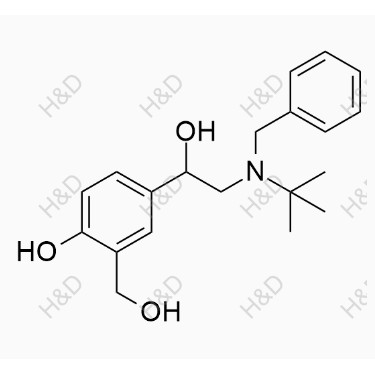 沙丁胺醇EP雜質(zhì)E,4-(2-(benzyl(tert-butyl)amino)-1-hydroxyethyl)-2-(hydroxymethyl)phenol