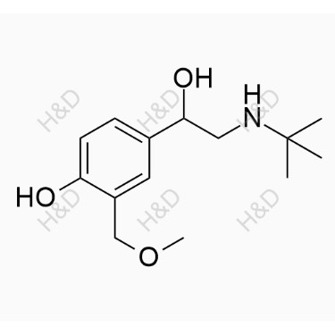 沙丁胺醇EP雜質M,4-(2-(tert-butylamino)-1-hydroxyethyl)-2-(methoxymethyl)phenol