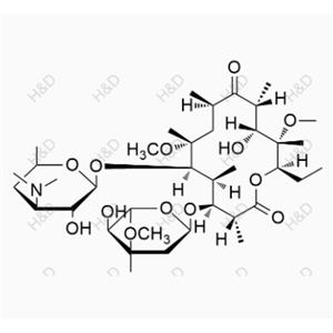 克拉霉素雜質(zhì)F,(3R,4S,5S,6R,7R,9R,11R,12R,13S,14R)-6-(((2S,3R,4S,6R)-4-(Dimethylamino)-3-hydroxy-6-methyltetrahydro-2H-pyran-2-yl)oxy)-14-ethyl-12-hydroxy-4-(((2R,4R,5S,6S)-5-hydroxy-4-methoxy-4,6-dimethyltetrahydro-2H-pyran-2-yl)oxy)-7,13-dimethoxy-3,5,7,9,11,13-hexamethyloxacyclotetradecane-2,10-dione