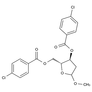 CATO_((2R,3S)-3-((4-氯苯甲?；?氧基)-5-甲氧基四氫呋喃-2-基)甲基 4-氯苯甲酸酯_99886-53-0_97%