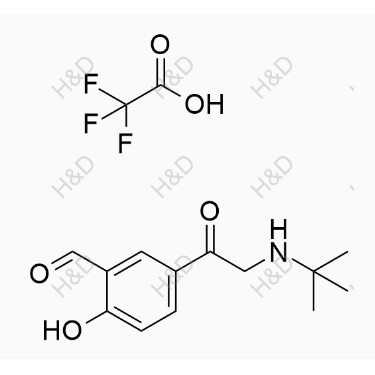 左旋沙丁胺醇杂质14(三氟乙酸盐),5-(2-(tert-butylamino)acetyl)-2-hydroxybenzaldehyde 2,2,2-trifluoroacetate