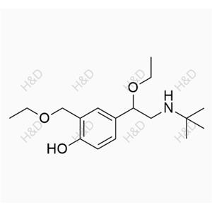 沙丁胺醇雜質(zhì)34,4-(2-(tert-butylamino)-1-ethoxyethyl)-2-(ethoxymethyl)phenol