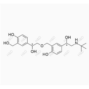 沙丁胺醇雜質(zhì)51（非對映異構(gòu)體混合物）,4-(2-(tert-butylamino)-1-hydroxyethyl)-2-((2-hydroxy-2-(4-hydroxy-3-(hydroxymethyl)phenyl)ethoxy)methyl)phenol