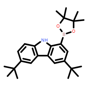 3,6-二叔丁基-1-(4,4,5,5-四甲基-1,3,2-二氧硼雜環(huán)戊烷-2-基)-9H-咔唑；1510810-80-6；紅色熒光摻雜材料