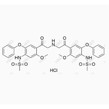 艾拉莫德雜質(zhì)64(鹽酸鹽),N,N'-((2,2'-azanediylbis(acetyl))bis(5-methoxy-2-phenoxy-4,1-phenylene))dimethanesulfonamide hydrochloride