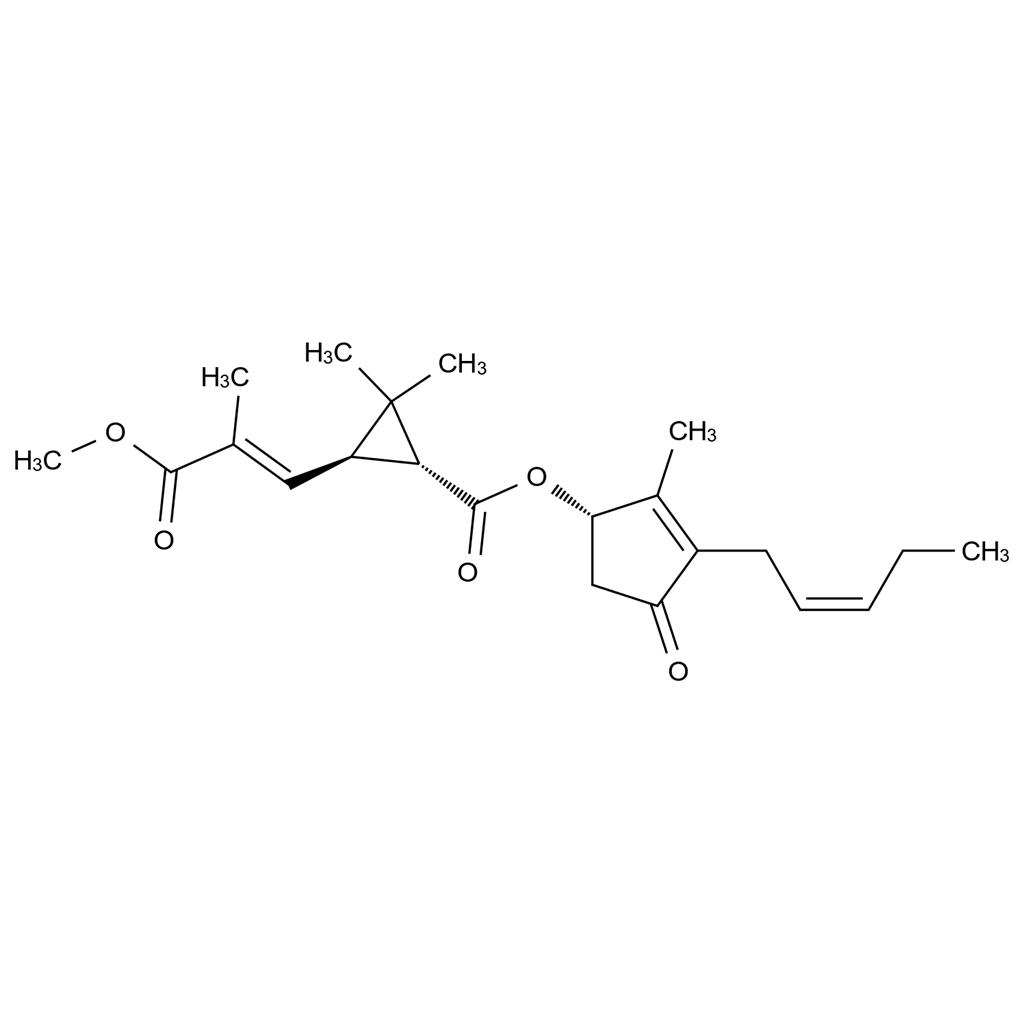 A0S961SVRW
1172-63-0
Jasmolin II
Jasmolin II [BSI:ISO]
Cyclopropanecarboxylic acid, 3-(3-methoxy-2-methyl-3-oxo-1-propenyl)-2,2-dimethyl-, 2-methyl-4-oxo-3-(2-pentenyl)-2-cyclopenten-1-yl ester, (1R-(1alpha(S*(Z)),3beta(E)))-
Cyclopropanecarboxylic acid, 3-((1E)-3-methoxy-2-methyl-3-oxo-1-propenyl)-2,2-dimethyl-, (1S)-2-methyl-4-oxo-3-(2Z)-2-pentenyl-2-cyclopenten-1-yl ester, (1R,3R)-
Jasmoline II [ISO-French]
(1R-(1alpha(S*(Z)),3beta(E)))-2-Methyl-4-oxo-3-(2-pentenyl)-2-cyclopenten-1-yl 3-(3-methoxy-2-methyl-3-oxo-1-propenyl)-2,2-dimethylcyclopropanecarboxylate
Jasmoline II
UNII-A0S9