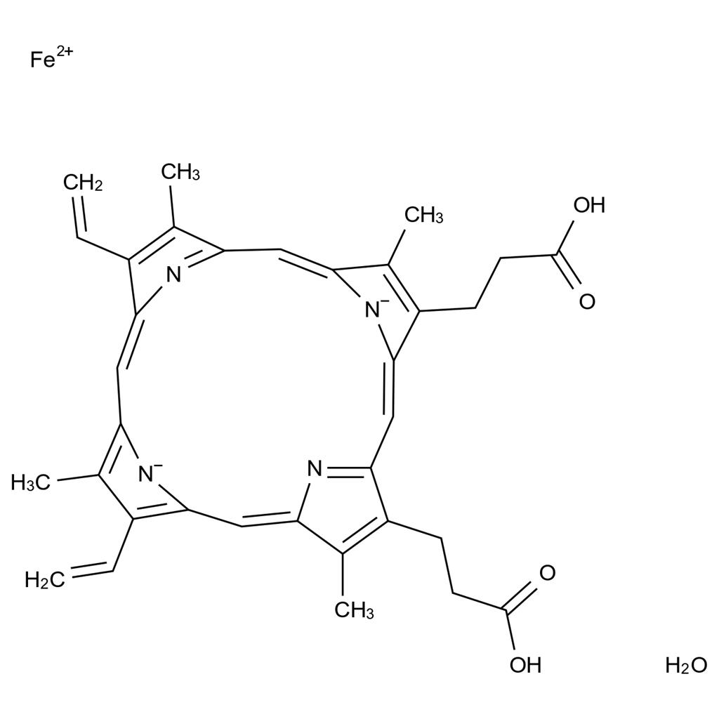 0WP180G15G
15489-90-4
Hematin
Dihydrogen hydroxy(3,8,13,17-tetramethyl-7,12-divinyl-21H,23H-porphine-2,18-dipropionato(4-)-N21,N22,N23,N24)ferrate(2-)
Iron, (dihydrogen 3,7,12,17-tetramethyl-8,13-divinyl-2,18-porphinedipropionato(2-))-hydroxy-
Bovine hemin
EINECS 239-518-9
Ferrihemate
Ferriheme
Ferriheme hydroxide
Ferrihemic acid
Ferriporphyrin hydroxide
Ferriprotoporphyrin basic
Ferriprotoporphyrin IX hydroxide
Hydroxy(dihydrogen protoporphyrin IX-ato(2-))iron
Hydroxyhemin
Phenodin
Protohematin
UNII-0WP180G15G