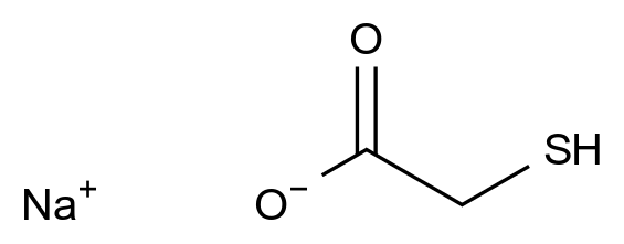 硫代乙醇酸鈉,367-51-1
D94M78P69V
Mercaptoacetic acid, sodium salt
Sodium thioglycolate
Acetic acid, mercapto-, monosodium salt
Sodium mercaptoacetate
Thioglycolic acid, sodium salt
Acetic acid, 2-mercapto-, sodium salt (1:1)
CCRIS 4874
EINECS 206-696-4
Mercaptoacetic acid monosodium salt
Sodium thioglycollate
Thioglycolate sodium
Thioglycollic acid, sodium salt
USAF EK-5199
Erhavit D
Mollescal SF
Sodium 2-mercatoethanoate
Sodium 2-sulfanylacetate
UNII-D94M78P69V
EC 206-696-4