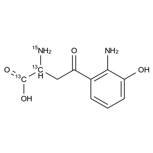 rac 3-Hydroxy Kynurenine-13C2,15N Hydrochloride Salt