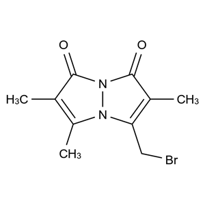 溴乙烷,V23UK0CYXL
71418-44-5
Monobromobimane
1H,7H-Pyrazolo(1,2-a)pyrazole-1,7-dione, 3-(bromomethyl)-2,5,6-trimethyl-
Bromobimane
MBBR
Thiolyte MB
3-(Bromomethyl)-2,5,6-trimethyl-1H,7H-pyrazolo(1,2-a)pyrazole-1,7-dione
UNII-V23UK0CYXL