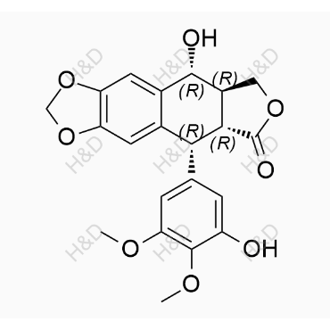 依托泊苷雜質(zhì)1,(5R,5aR,8aR,9R)-9-hydroxy-5-(3-hydroxy-4,5-dimethoxyphenyl)-5,5a,8a,9-tetrahydrofuro[3',4':6,7]naphtho[2,3-d][1,3]dioxol-6(8H)-one