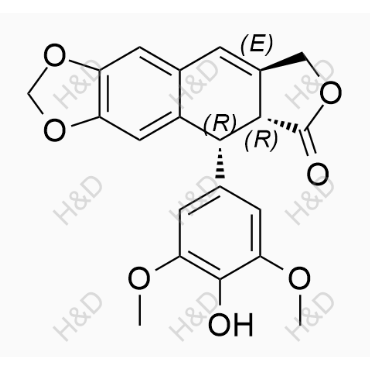 依托泊苷雜質(zhì)3,(5R,5aR)-5-(4-hydroxy-3,5-dimethoxyphenyl)-5,5a-dihydrofuro[3',4':6,7]naphtho[2,3-d][1,3]dioxol-6(8H)-one