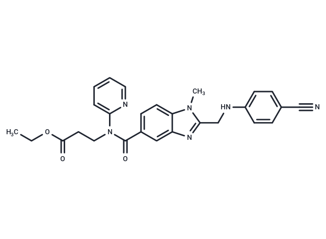 化合物 Ethyl 3-(2-(((4-cyanophenyl)amino)methyl)-1-methyl-N-(pyridin-2-yl)-1H-benzo[d]imidazole-5-carboxamido)propanoate,Ethyl 3-(2-(((4-cyanophenyl)amino)methyl)-1-methyl-N-(pyridin-2-yl)-1H-benzo[d]imidazole-5-carboxamido)propanoate