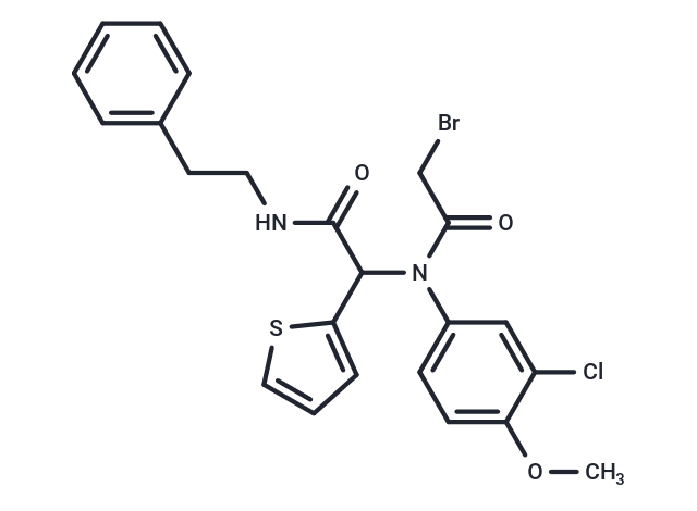 化合物 2-Thiopheneacetamide, α-[(2-bromoacetyl)(3-chloro-4-methoxyphenyl)amino]-N-(2-phenylethyl)-,2-Thiopheneacetamide, α-[(2-bromoacetyl)(3-chloro-4-methoxyphenyl)amino]-N-(2-phenylethyl)-