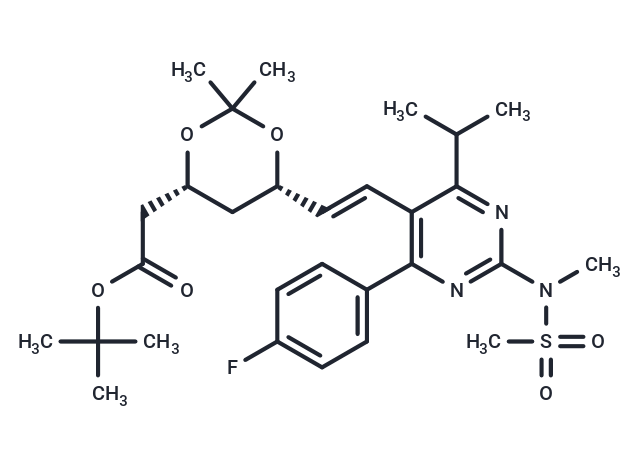 化合物 tert-Butyl 2-((4R,6S)-6-((E)-2-(4-(4-fluorophenyl)-6-isopropyl-2-(N-methylmethylsulfonamido)pyrimidin-5-yl)vinyl)-2,2-dimethyl-1,3-dioxan-4-yl)acetate,tert-Butyl 2-((4R,6S)-6-((E)-2-(4-(4-fluorophenyl)-6-isopropyl-2-(N-methylmethylsulfonamido)pyrimidin-5-yl)vinyl)-2,2-dimethyl-1,3-dioxan-4-yl)acetate