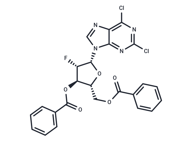 化合物 2,6-Dichloropurine -9-beta-D-(2’-deoxy-3’,5’-di-O-benzoyl-2’-fluoro)arabinoriboside,2,6-Dichloropurine -9-beta-D-(2’-deoxy-3’,5’-di-O-benzoyl-2’-fluoro)arabinoriboside