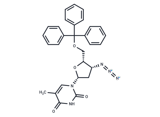 化合物 1-(3-beta-Azido-2,3-dideoxy-5-O-trityl-beta-D-threopenta-furanosyl)thymine,1-(3-beta-Azido-2,3-dideoxy-5-O-trityl-beta-D-threopenta-furanosyl)thymine