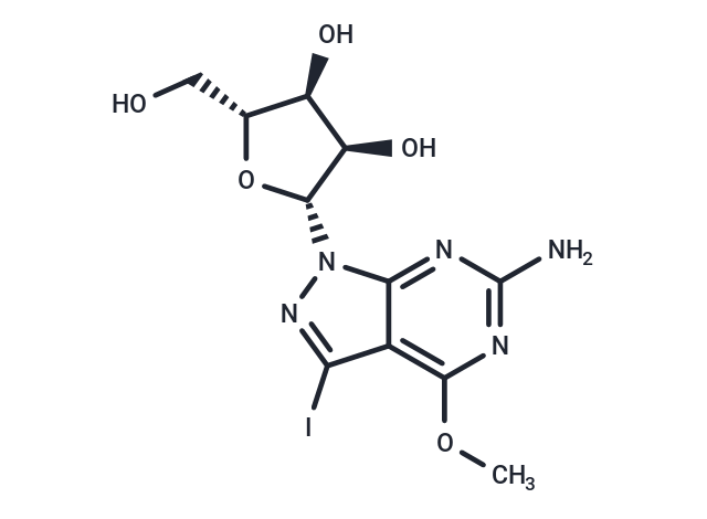 化合物 6-Amino-3-iodo-4-methoxy-1-(b-D-ribofuranosyl)-1H-pyrazolo[3,4-d]pyrimidine,6-Amino-3-iodo-4-methoxy-1-(b-D-ribofuranosyl)-1H-pyrazolo[3,4-d]pyrimidine