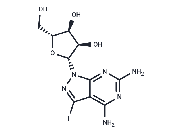 化合物 4,6-Diamino-3-iodo-1-(b-D-ribofuranosyl)-1H-pyrazolo[3,4-d]pyrimidine,4,6-Diamino-3-iodo-1-(b-D-ribofuranosyl)-1H-pyrazolo[3,4-d]pyrimidine