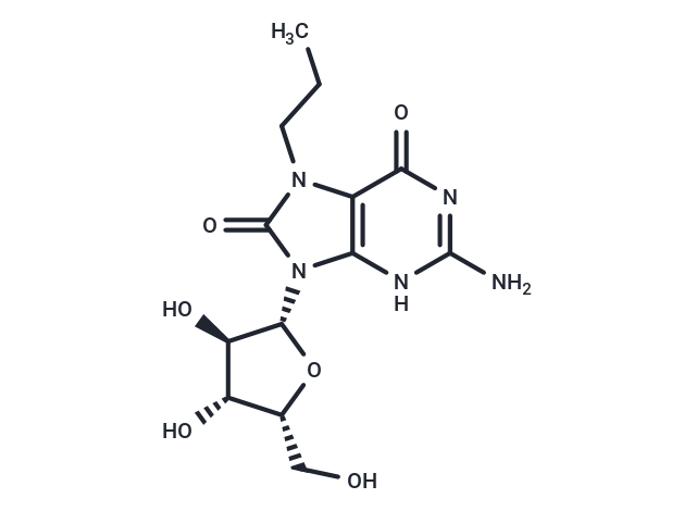 化合物 7-n-Propyl-7,8-dihydro-8-oxo-9-(beta-D-xylofuranosyl)guanine,7-n-Propyl-7,8-dihydro-8-oxo-9-(beta-D-xylofuranosyl)guanine