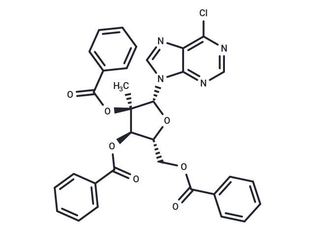 化合物 6-Chloro-9-(2,3,5-tri-O-benzoyl-2-C-methyl-β-D-ribofuranosyl)-9H-purine,6-Chloro-9-(2,3,5-tri-O-benzoyl-2-C-methyl-β-D-ribofuranosyl)-9H-purine