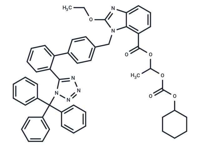 化合物 1-(((Cyclohexyloxy)carbonyl)oxy)ethyl 2-ethoxy-1-((2'-(1-trityl-1H-tetrazol-5-yl)-[1,1'-biphenyl]-4-yl)methyl)-1H-benzo[d]imidazole-7-carboxylate,1-(((Cyclohexyloxy)carbonyl)oxy)ethyl 2-ethoxy-1-((2'-(1-trityl-1H-tetrazol-5-yl)-[1,1'-biphenyl]-4-yl)methyl)-1H-benzo[d]imidazole-7-carboxylate