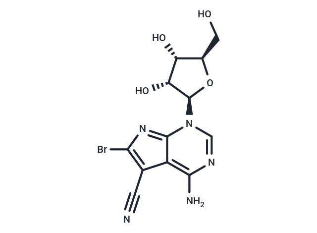 化合物 4-Amino-6-bromo-5-cyano-1-(beta-D-ribofuranosyl)-7H-pyrrolo[2.3-d]pyrimidine,4-Amino-6-bromo-5-cyano-1-(beta-D-ribofuranosyl)-7H-pyrrolo[2.3-d]pyrimidine