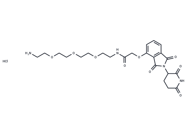 化合物 Thalidomide-O-amido-PEG3-C2-NH2 hydrochloride,Thalidomide-O-amido-PEG3-C2-NH2 hydrochloride