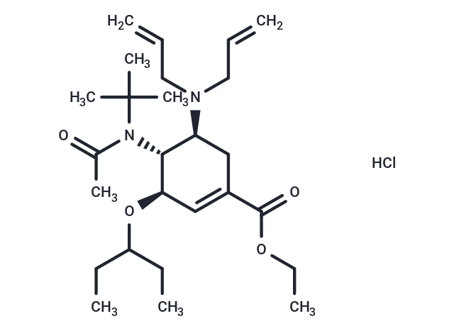 化合物 (3R,4R,5S)-Ethyl 4-(N-(tert-butyl)acetamido)-5-(diallylamino)-3-(pentan-3-yloxy)cyclohex-1-enecarboxylate hydrochloride,(3R,4R,5S)-Ethyl 4-(N-(tert-butyl)acetamido)-5-(diallylamino)-3-(pentan-3-yloxy)cyclohex-1-enecarboxylate hydrochloride