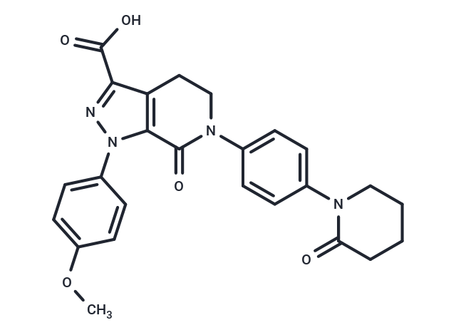 化合物 1-(4-Methoxyphenyl)-7-oxo-6-(4-(2-oxopiperidin-1-yl)phenyl)-4,5,6,7-tetrahydro-1H-pyrazolo[3,4-c]pyridine-3-carboxylic acid,1-(4-Methoxyphenyl)-7-oxo-6-(4-(2-oxopiperidin-1-yl)phenyl)-4,5,6,7-tetrahydro-1H-pyrazolo[3,4-c]pyridine-3-carboxylic acid