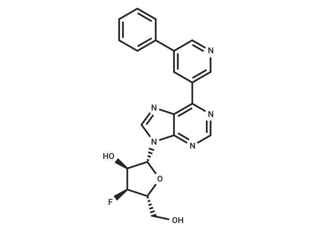 化合物 9-(3-Deoxy-3-fluoro-β-D-ribofuranosyl)-6-(5-phenylpyridin-3-yl)purine,9-(3-Deoxy-3-fluoro-β-D-ribofuranosyl)-6-(5-phenylpyridin-3-yl)purine