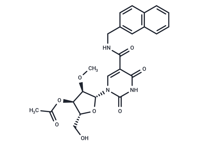 化合物 5-Naphthyl-b-methylaminocarbony-3’-O-acetyl-2’-O-methyluridine,5-Naphthyl-b-methylaminocarbony-3’-O-acetyl-2’-O-methyluridine