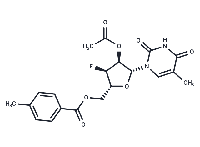 化合物 2’-O-Acetyl-5’-O-(p-toluoyl)-3’-deoxy-3’-fluoro-5-methyluridine,2’-O-Acetyl-5’-O-(p-toluoyl)-3’-deoxy-3’-fluoro-5-methyluridine