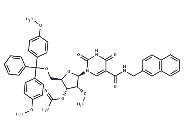 化合物 5-Naphthyl-beta-methylaminocarbony-3’-O-acetyl-2’-O-methl-5’-O-DMTr-uridine,5-Naphthyl-beta-methylaminocarbony-3’-O-acetyl-2’-O-methl-5’-O-DMTr-uridine